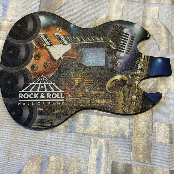 Rock & Roll Hall Of Fame Guitar Shaped Mouse Pad Music Collector Computer Acces. - Picture 7 of 9